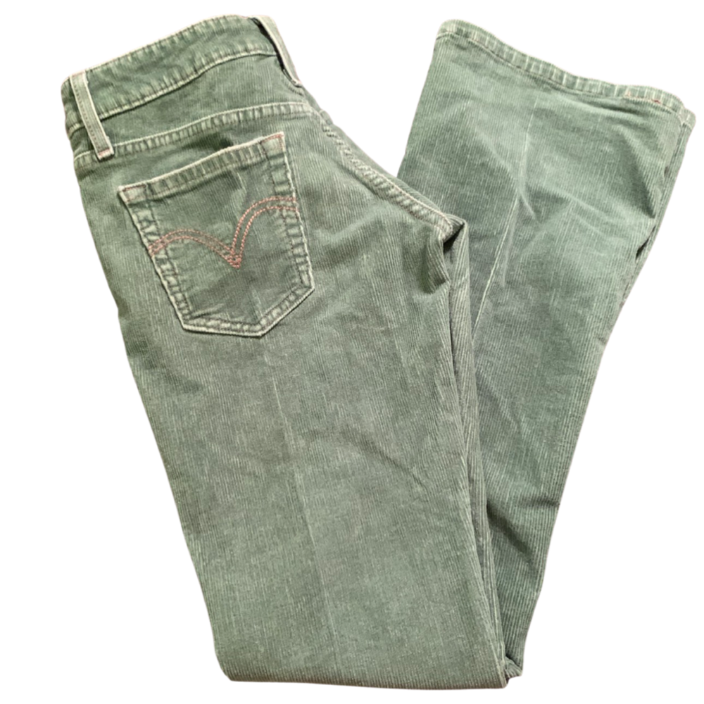 Levi’s 518 Superlow Bootcut Corduroy Pants Jeans Pink Sz 3M 27” Low Rise